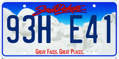 SD license plate 93HE41