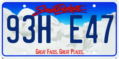 SD license plate 93HE47