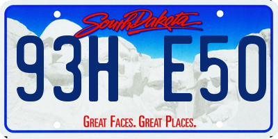 SD license plate 93HE50