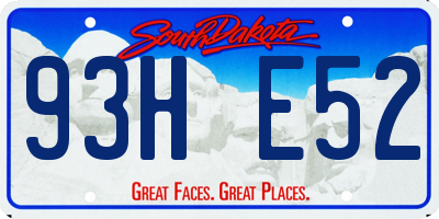 SD license plate 93HE52