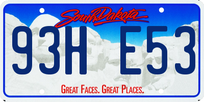 SD license plate 93HE53