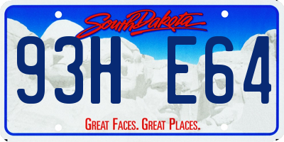 SD license plate 93HE64