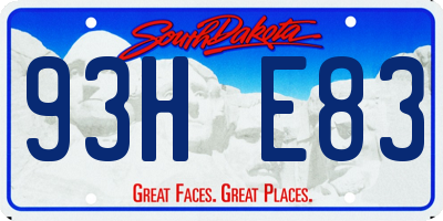 SD license plate 93HE83