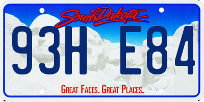 SD license plate 93HE84
