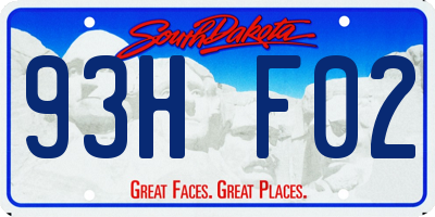 SD license plate 93HF02