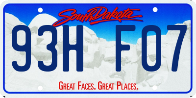 SD license plate 93HF07