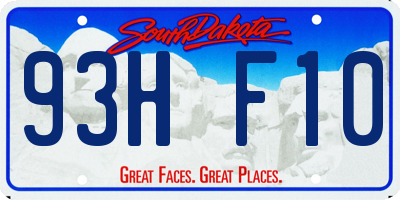 SD license plate 93HF10