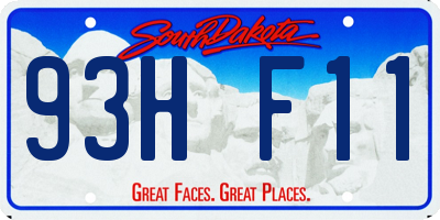 SD license plate 93HF11