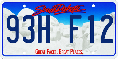 SD license plate 93HF12