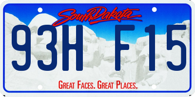 SD license plate 93HF15