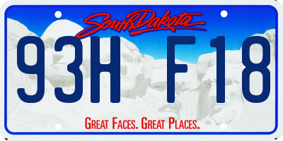 SD license plate 93HF18