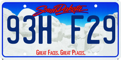 SD license plate 93HF29