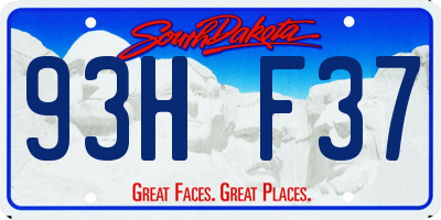 SD license plate 93HF37