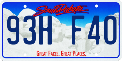 SD license plate 93HF40