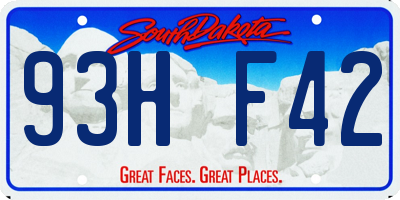 SD license plate 93HF42