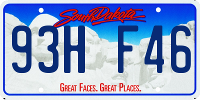 SD license plate 93HF46