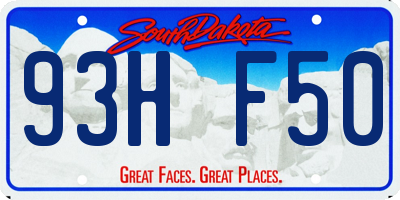 SD license plate 93HF50