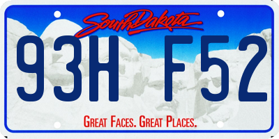 SD license plate 93HF52