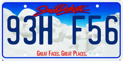 SD license plate 93HF56