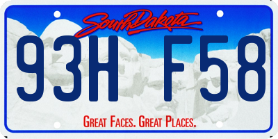 SD license plate 93HF58