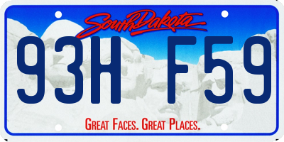 SD license plate 93HF59