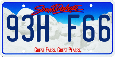 SD license plate 93HF66
