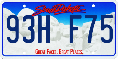 SD license plate 93HF75