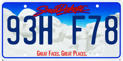 SD license plate 93HF78