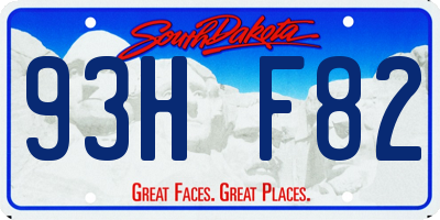 SD license plate 93HF82
