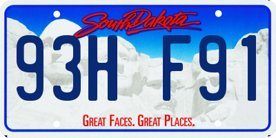 SD license plate 93HF91