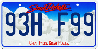 SD license plate 93HF99