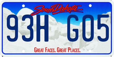 SD license plate 93HG05