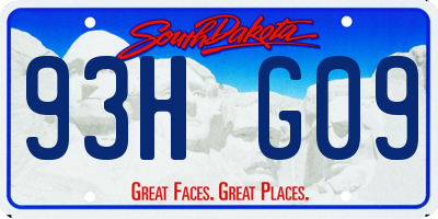 SD license plate 93HG09
