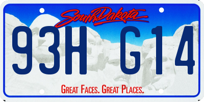 SD license plate 93HG14