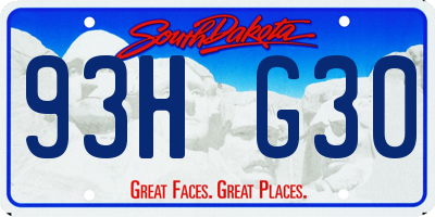 SD license plate 93HG30