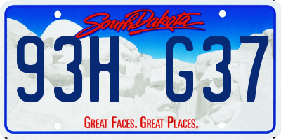 SD license plate 93HG37