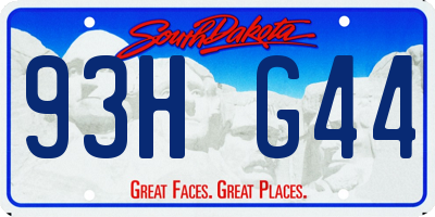 SD license plate 93HG44