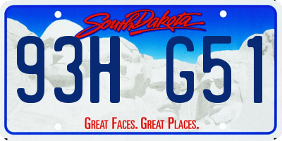 SD license plate 93HG51