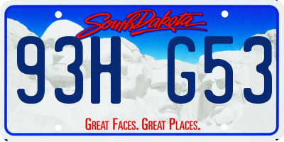 SD license plate 93HG53