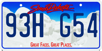SD license plate 93HG54