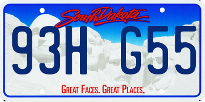 SD license plate 93HG55