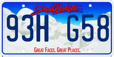 SD license plate 93HG58