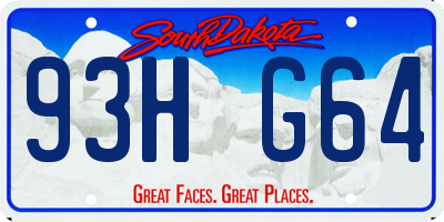 SD license plate 93HG64