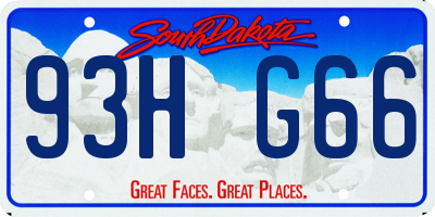 SD license plate 93HG66