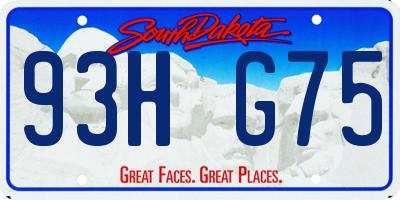 SD license plate 93HG75