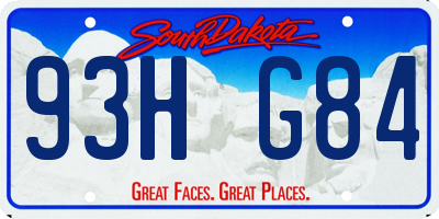 SD license plate 93HG84