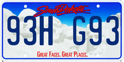 SD license plate 93HG93