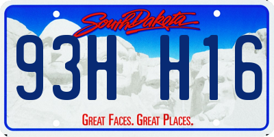 SD license plate 93HH16