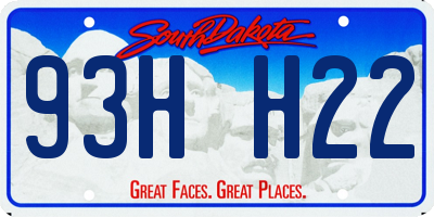 SD license plate 93HH22