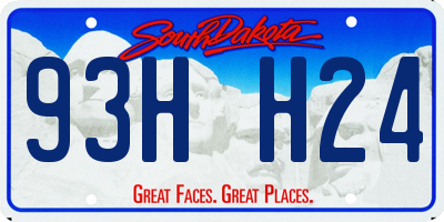SD license plate 93HH24